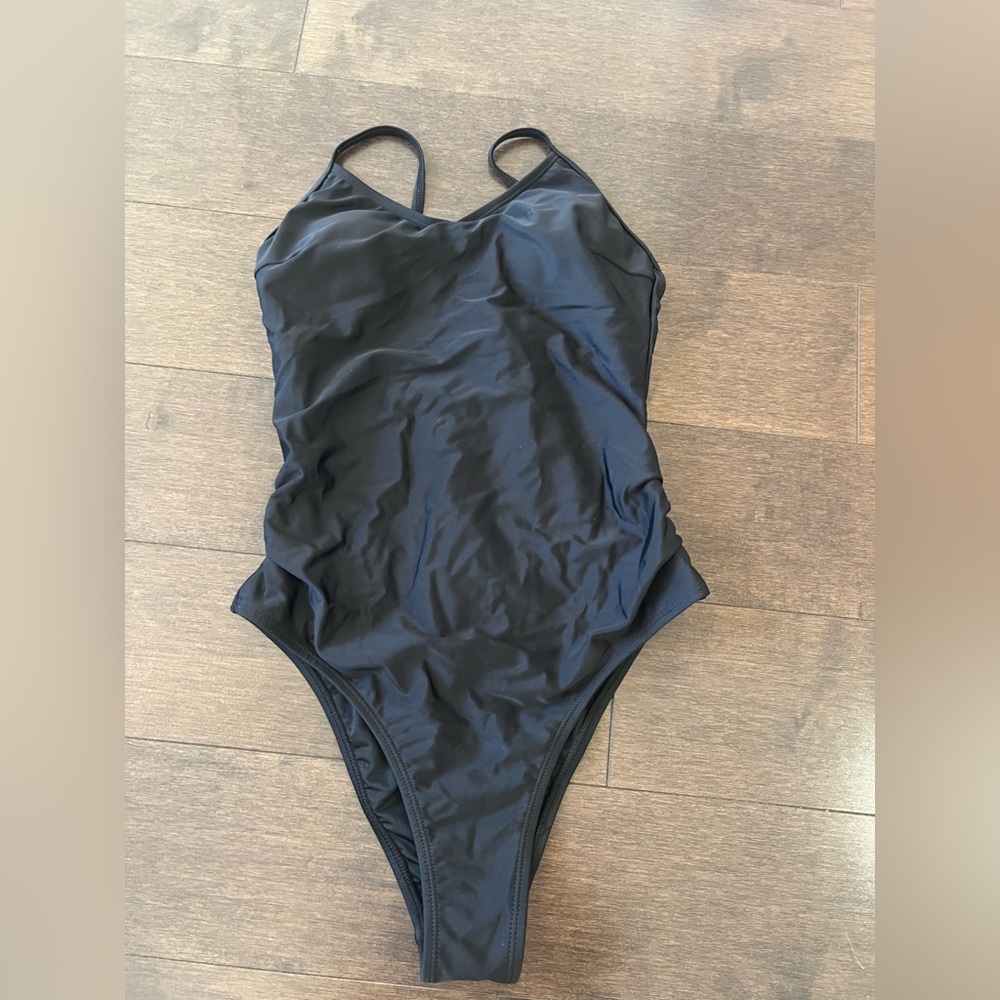 Elegant Black One-Piece Swimsuit with beautiful back cutout